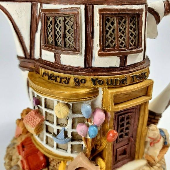 Hometown Teapot Cottages Merry Go Round Toy Shop Figurine - Picture 6 of 9